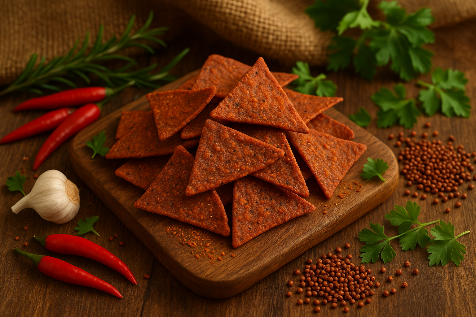 peri peri ragi chips with natural colors, and healthy theme and naturl theme